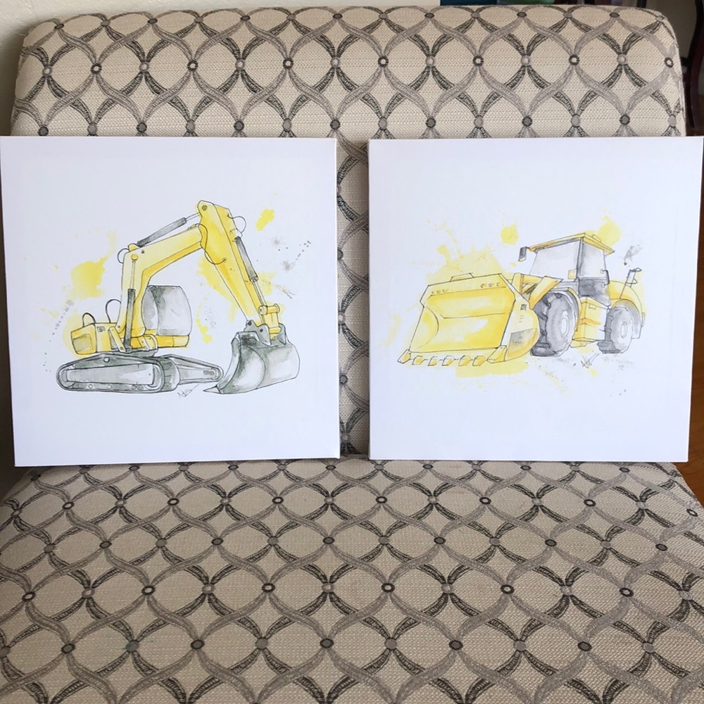 Construction Vehicle Wall Art